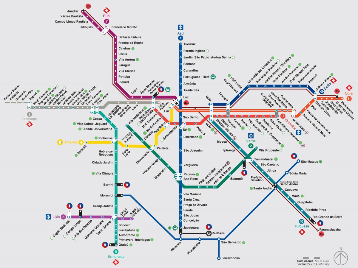 São Paulo metro stations kaart